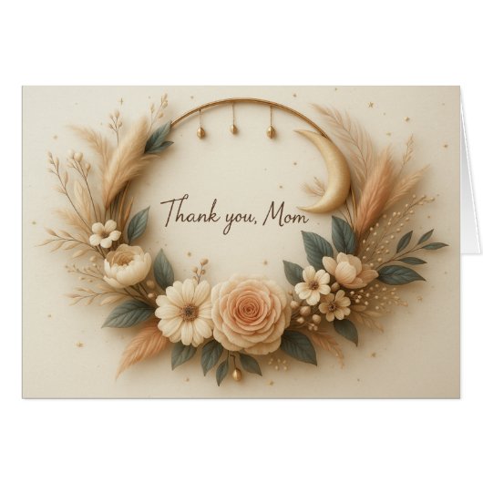 Dank je, mama Gepersonaliseerd Kaart met een lief (Voorkant Horizontaal)