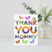 Dank je mama Kleurrijk Briefkaart (Staand voorkant)
