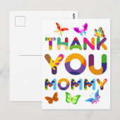 Dank je mama Kleurrijk Briefkaart (Voorkant / Achterkant)