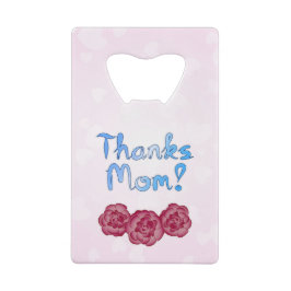 Dank je, mama met anjer voor Moederdag Creditkaart Flessenopener