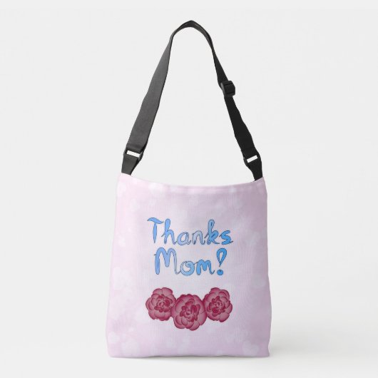 Dank je, mama, met een anjer voor Moederdag Crossbody Tas (Voorkant)