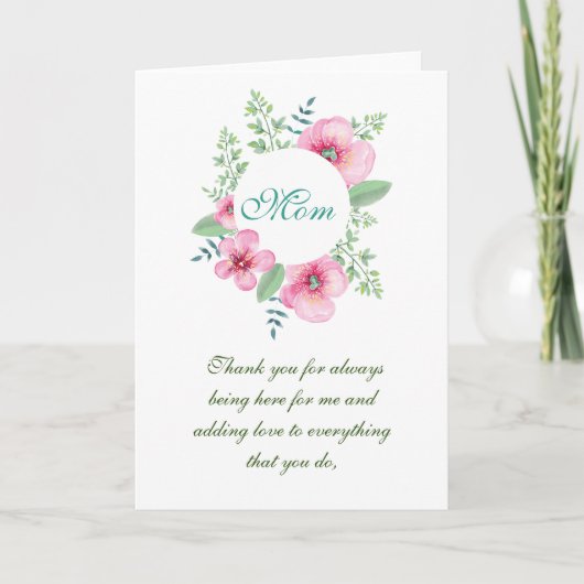 Dank je, mama Moederdag Feestdagen Kaart (Voorkant)