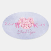 Dank je mama ovale sticker (Voorkant)