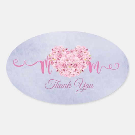 Dank je mama ovale sticker (Voorkant)