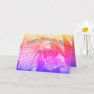Dank je mama Rainbow Orchid Flower Moederdag Kaart