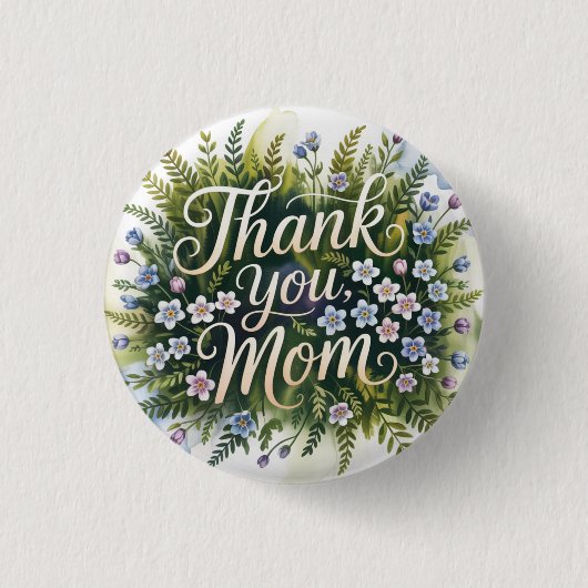 Dank je, mama ronde button 3,2 cm (Voorkant)