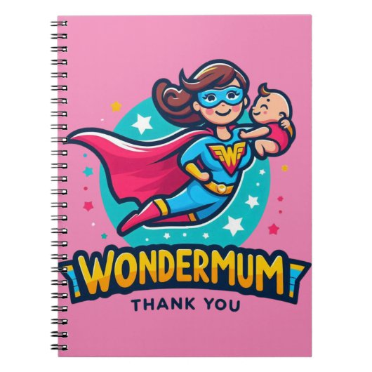 Dank je, mama! T-Shirt Notitieboek (Voorkant)