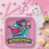 Dank je, mama! T-Shirt Papieren Bordje (Feest)