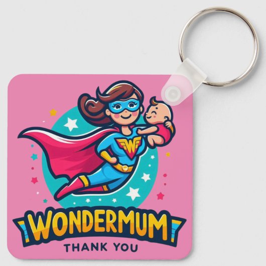 Dank je, mama! T-Shirt Sleutelhanger (Achterkant)