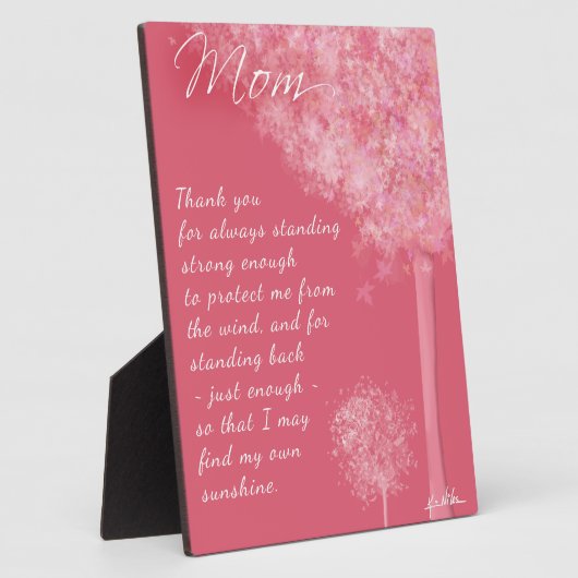 Dank je mama Trees Plaque Fotoplaat (Zijkant)