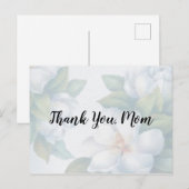 Dank je, mama, vervaagde witte bloesems van de blo briefkaart (Voorkant / Achterkant)