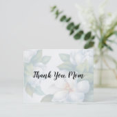 Dank je, mama, vervaagde witte dogwoodbloesems briefkaart (Staand voorkant)