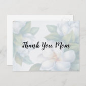 Dank je, mama, vervaagde witte dogwoodbloesems briefkaart (Voorkant / Achterkant)