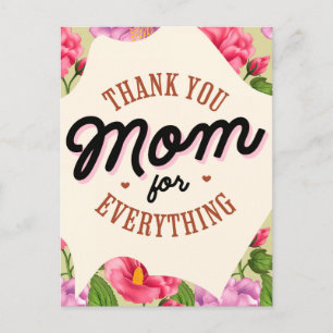 Dank je, mama, voor alles Moederdag Groet Briefkaart