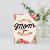 Dank je, mama, voor alles Moederdag Groet Briefkaart (Staand voorkant)