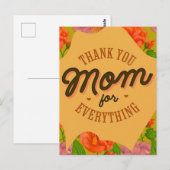 Dank je, mama, voor alles Moederdag Groet Briefkaart (Voorkant / Achterkant)