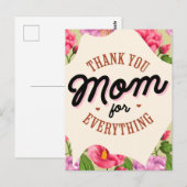 Dank je mama voor alles wat Moederdag begroet word Briefkaart (Voorkant / Achterkant)