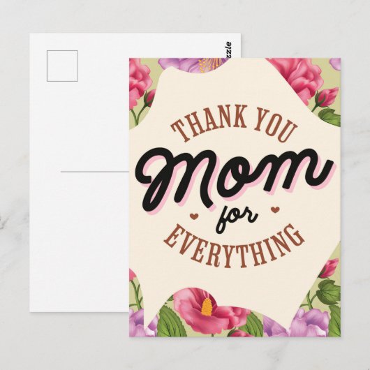 Dank je mama voor alles wat Moederdag begroet word Briefkaart (Voorkant / Achterkant)