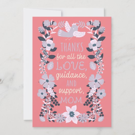 Dank je, mama Waardering voor Scandinavische volks Feestdagenkaart (Voorkant)