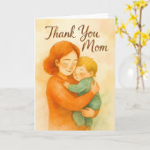 Dank je, mama – Watercolor Moederdag Kaart (Gele Bloem)