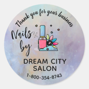 Dank Je Manicure Nagel Salon Klein Bedrijf Ronde Sticker