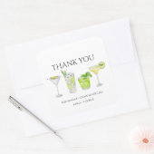 Dank je Margarita Cocktail Bruidsfeest voor koppel Vierkante Sticker (Envelop)