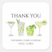 Dank je Margarita Cocktail Bruidsparen Shower Vierkante Sticker (Voorkant)