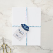 Dank je | Marineblauwe bruiloft agaat Cadeaulabel (Met Touw)