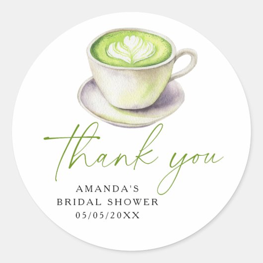 Dank je Matcha Thee Bruidsmeisjesfeest  Ronde Sticker (Voorkant)