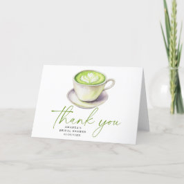 Dank je Matcha Thee Bruidsuitnodiging Bedankkaart
