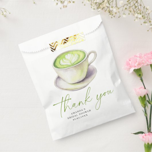 Dank je Matcha Thee Bruidsuitnodiging Bedankzakje (Gezegeld)