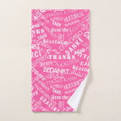 Dank je! - Meertalige internationaal - roze Bad Handdoek (Handdoek)