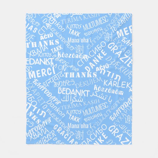 Dank je! - Meertaligheid - Internationale wereld Fleece Deken (Voorkant)