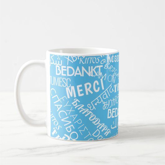Dank je! - Meertaligheid - Internationale wereld Koffiemok (Links)