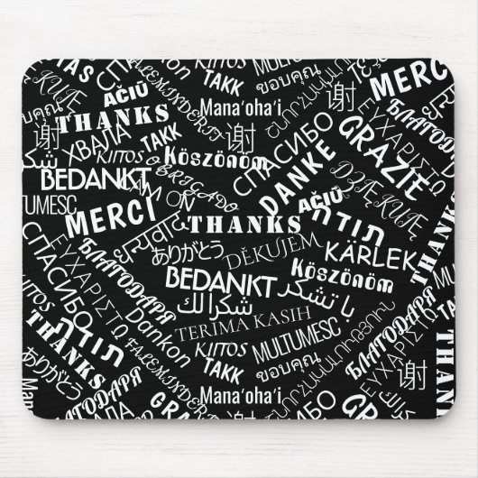 Dank je! - Meertaligheid - Internationale wereld Muismat (Voorkant)