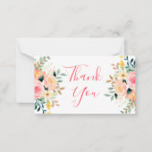 Dank je meisje baby shower waterverf Bloemroze Notitiekaartje (Voorkant)