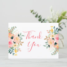 Dank je meisje baby shower waterverf Bloemroze