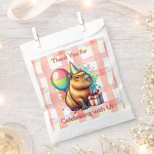 Dank Je Meisje Verjaardagsfeest Capybara Bedankzakje (Geknipt)