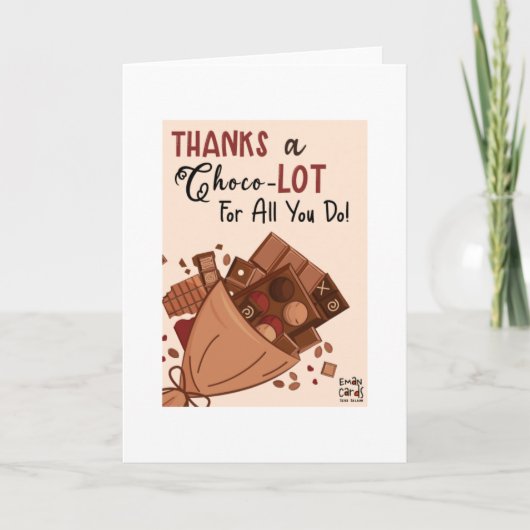 Dank je met Chocolade - Grappig Kaart (Voorkant)