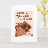 Dank je met Chocolade - Grappig Kaart (Gele Bloem)