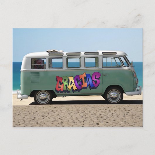 Dank je met een Gracias Graffiti op Van Postkaart (Voorkant)