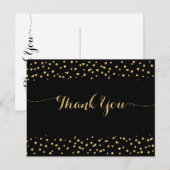 Dank je met gouden glitterconfetti briefkaart (Voorkant / Achterkant)