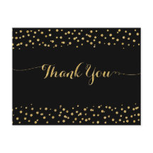 Dank je met gouden glitterconfetti