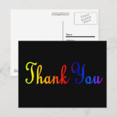 Dank je met Regenboog Kleuren Briefkaart (Voorkant / Achterkant)
