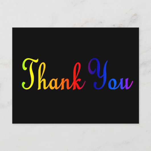Dank je met regenboogkleuren briefkaart (Voorkant)