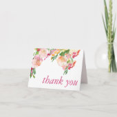 Dank je Mexicaanse Fiesta Flowers Black Folded Kaa Bedankkaart (Voorkant)