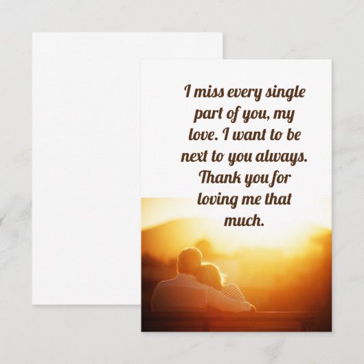 Dank je, mijn liefde bedankkaart (Voorkant / Achterkant)