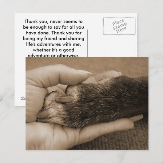 Dank je, mijn vriend. briefkaart (Voorkant / Achterkant)