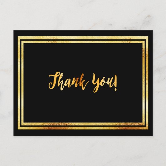 Dank je milestone verjaardag zwart goud briefkaart (Voorkant)