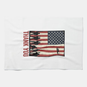 Dank Je Militair Amerikaanse Vlag Shirt Ontwerp_1 Theedoek